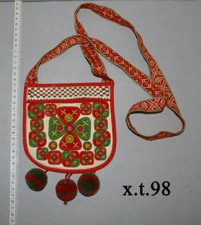 White Purse, Green & Red Appliqués