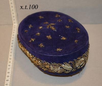 Embroidered Pillbox Hat