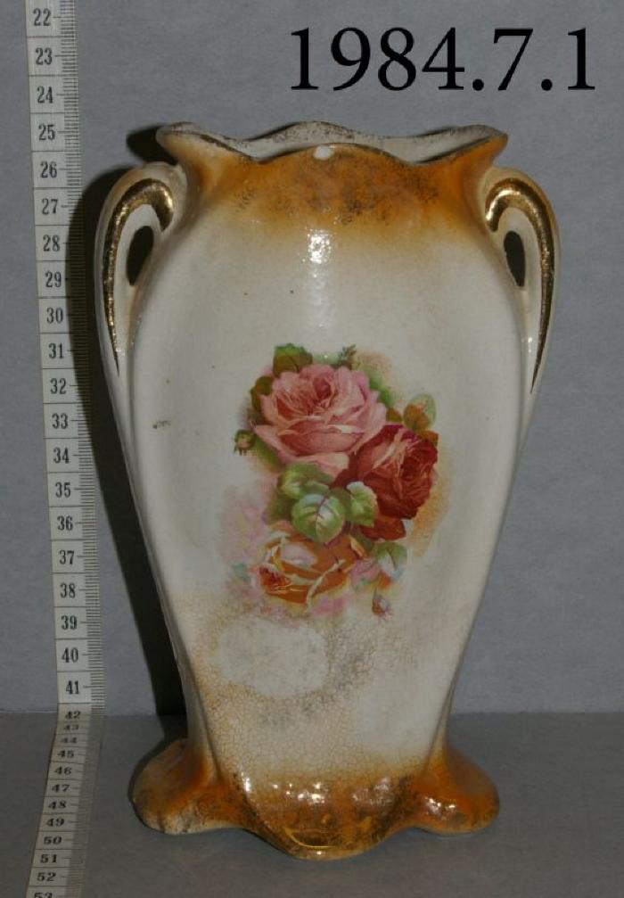 Orange Vase With Roses