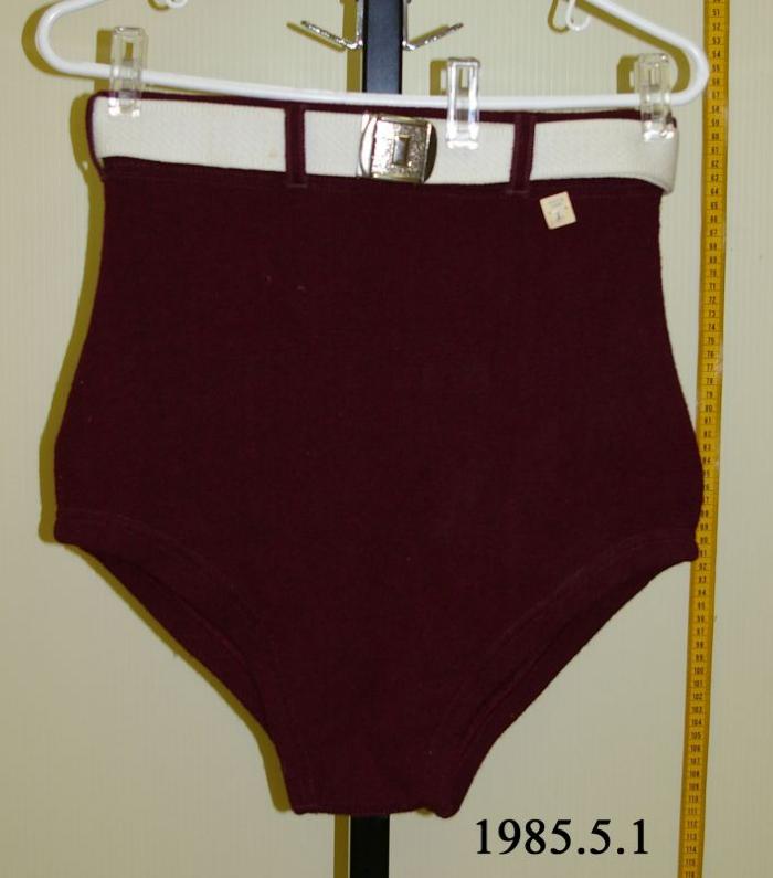 Burgundy Wool Bathing Suit (1940)