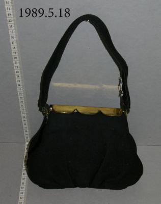 Black Cloth Purse With Brass Clasp