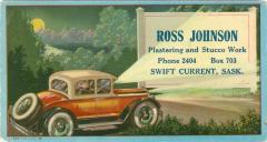 Ross Johnson Plastering And Stucco Work Ink Blotter Advertising