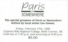 Paris or Somewhere Film Ticket (1995-02-17)