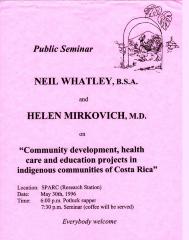 Public Seminar On Costa Rica Poster (1996-05-30)