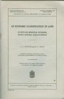 An Economic Classification of Land Pamphlet