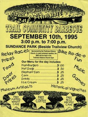 Trail Community 2nd Annual Barbeque Flyer (1995-09-10)