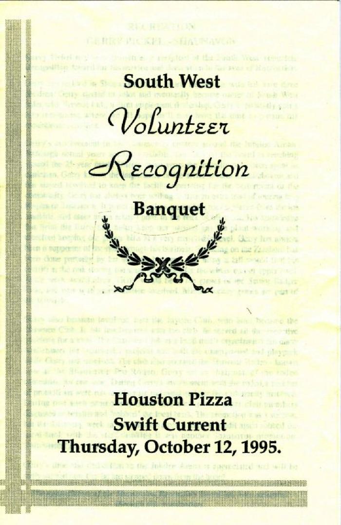 South West Volunteer Recognition Banquet Booklet