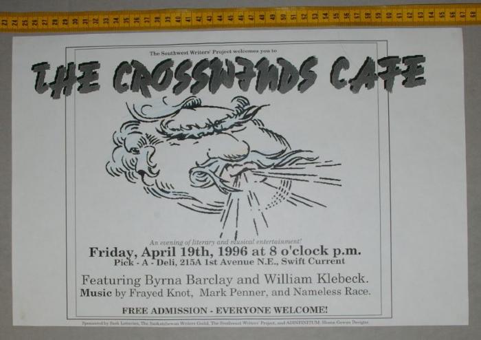 The Crosswinds Cafe Literary Cafe Poster (1996-04-19)