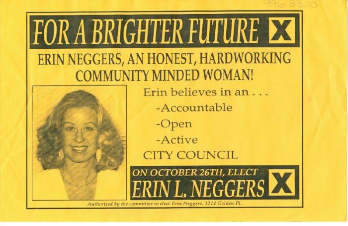 Erin Neggers For City Council Flyer (1996)