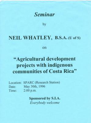 Public Seminar On Costa Rica Poster (1996-05-30)