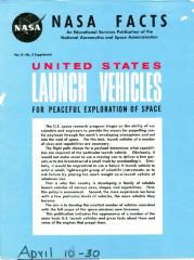 United States Launch Vehicles NASA Facts Poster (1965)