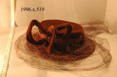 Brown Velvet Hat With Veil