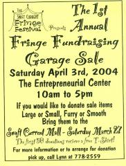 Swift Current Fringe Festival Garage Sale Poster (2004-04-03)