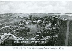 Photograph Copy;Unloading Settlers Effects, Swift Current (1908 Spring);Unloading Settlers Effects, Swift Current (1908 Spring)