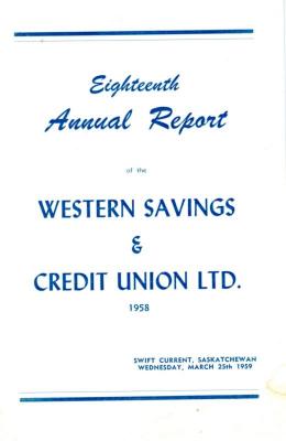 Western Savings & Credit Union Limited Annual Report (1959-03-25)