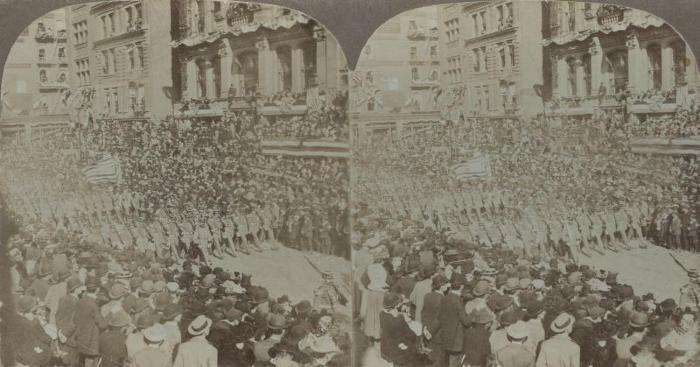 Stereo Card Military Parade ;Stereo Card Military Parade ;Stereoscopic Photograph Card