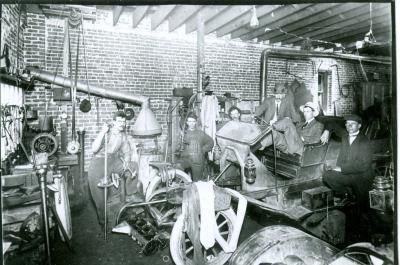 McEwan, West & Lamb Garage Interior (c.1914);McEwan, West & Lamb Garage Interior (c.1914);Photograph: Workers in Garage, 1914