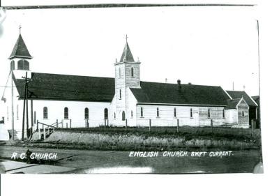 Photograph: Roman Catholic/ St. Stephen's Anglican Church;Sacred Heart Catholic Church & Saint Stephen's Anglican Church (1921);Sacred Heart Catholic Church & Saint Stephen's Anglican Church (1921)