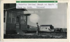 Photograph, Dorothy Akins (Baugh) at Hanft farm in 1928