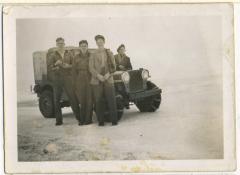 Photograph, Keith Kavanah (sp?) and curlers on their way to Regina, 1947