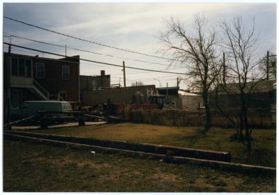 Photographic Print, view of back alley of appx. 300 Centre St and 1st Street West