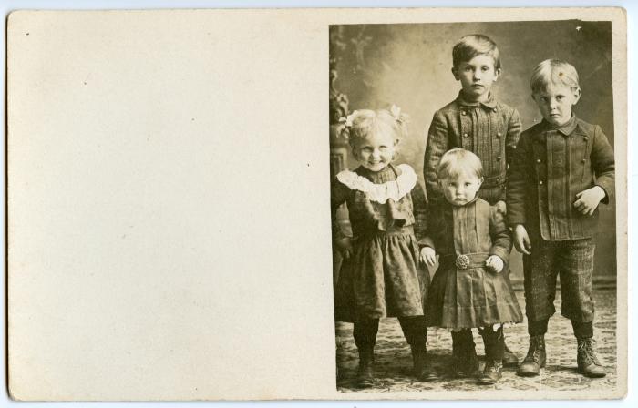 Photographic Print, studio portrait, 4 unidentified children