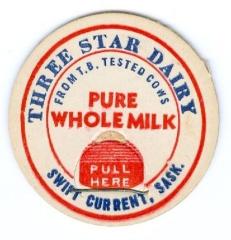 Milk Bottle Cap Three Star Dairy Milk Bottle Cap;Three Star Dairy Milk Bottle Cap;Three Star Dairy Milk Bottle Cap