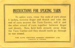 Instructions For Splicing Yarn;Instructions For Splicing Yarn