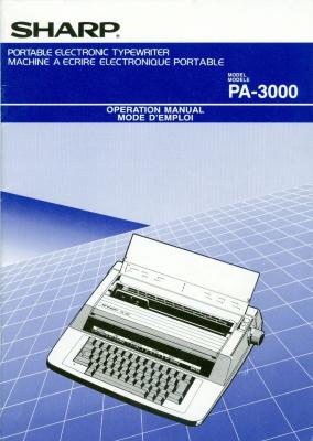 Sharp Portable Electronic Typewriter Operation Manual;Sharp Portable Electronic Typewriter Operation Manual