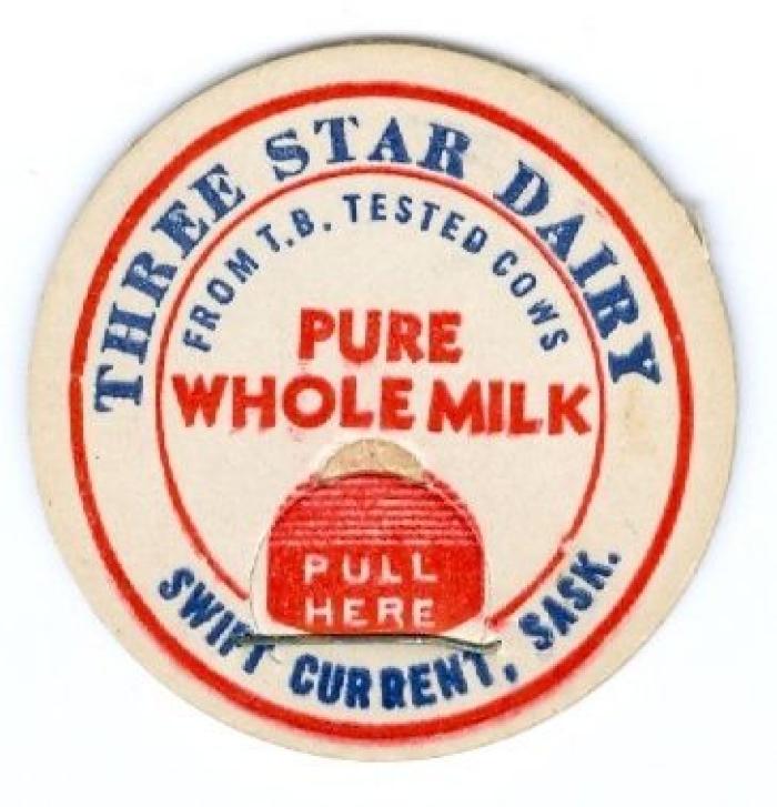 Milk Bottle Cap Three Star Dairy Milk Bottle Cap;Three Star Dairy Milk Bottle Cap;Three Star Dairy Milk Bottle Cap