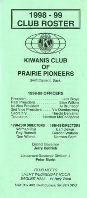 Kiwanis Club of Prairie Pioneers Roster (1998);Kiwanis Club of Prairie Pioneers Roster (1998)