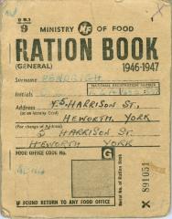 WWII Ministry of Food Ration Book (1946-1947);WWII Ministry of Food Ration Book (1946-1947)