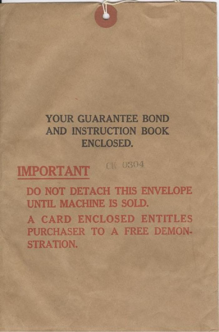 Ironite Instruction Book With Irontrite - Ironing Becomes A Simple Pastime;Ironrite Instructions Envelope;Ironrite Instructions Envelope