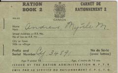 Canadian Ration Book No. 2 (c.1940s);Canadian Ration Book No. 2 (c.1940s);Canadian Ration Book Ration Book 2