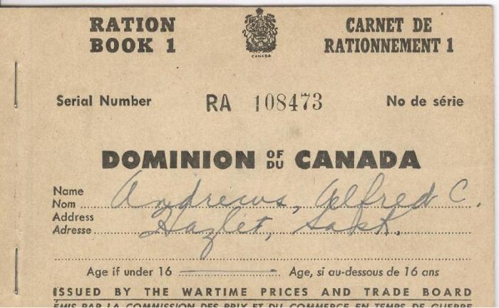 Canadian Ration Book No. 1 (c.1940s);Canadian Ration Book No. 1 (c.1940s);Canadian Ration Book Ration Book 1