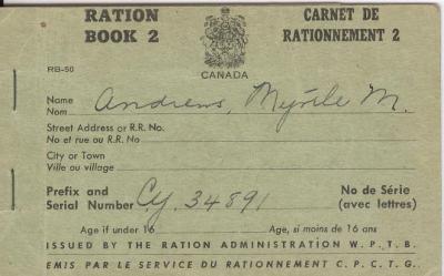 Canadian Ration Book No. 2 (c.1940s);Canadian Ration Book No. 2 (c.1940s);Canadian Ration Book Ration Book 2