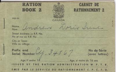 Canadian Ration Book No. 2 (c.1940s);Canadian Ration Book No. 2 (c.1940s);Canadian Ration Book Ration Book 2