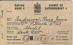 Canadian Ration Book No. 4 (c.1940s);Canadian Ration Book No. 4 (c.1940s);Canadian Ration Book Ration Book 4