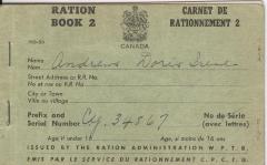 Canadian Ration Book No. 2 (c.1940s);Canadian Ration Book No. 2 (c.1940s);Canadian Ration Book Ration Book 2