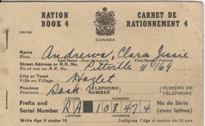 Canadian Ration Book No. 4 (c.1940s);Canadian Ration Book No. 4 (c.1940s);Canadian Ration Book Ration Book 4