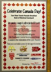 Canada Day Poster Celebrate Canada Day! // 7Am-10Am Toonie Pancake Breakfast;Celebrate Canada Day Poster;Celebrate Canada Day Poster