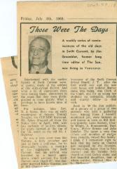 "Those Were The Days" Article Jul. 4/69
 Those Were The Days;Swift Current Sun - Those Were The Days Clipping (1969-07-04);Swift Current Sun - Those Were The Days Clipping (1969-07-04);Swift Current Sun - Those Were The Days Clipping (1969-07-04);Swift Current Sun Clipping (1969-07-04)