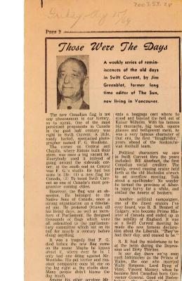 "Those Were The Days" Article Aug. 15/69
 Those Were The Days;Swift Current Sun - Those Were The Days Clipping (1969-08-15);Swift Current Sun - Those Were The Days Clipping (1969-08-15);Swift Current Sun - Those Were The Days Clipping (1969-08-15);Swift Current Sun Clipping (1969-08-15)