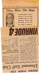 "Those Were The Days" Article May. 23/69
 Those Were The Days;Swift Current Sun - Those Were The Days Clipping (1969-05-23);Swift Current Sun - Those Were The Days Clipping (1969-05-23);Swift Current Sun - Those Were The Days Clipping (1969-05-23);Swift Current Sun Clipping (1969-05-23)