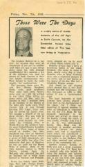 "Those Were The Days" Article Nov. 7/69
 Those Were The Days;Swift Current Sun - Those Were The Days Clipping (1969-11-07);Swift Current Sun - Those Were The Days Clipping (1969-11-07);Swift Current Sun - Those Were The Days Clipping (1969-11-07);Swift Current Sun Clipping (1969-11-07)