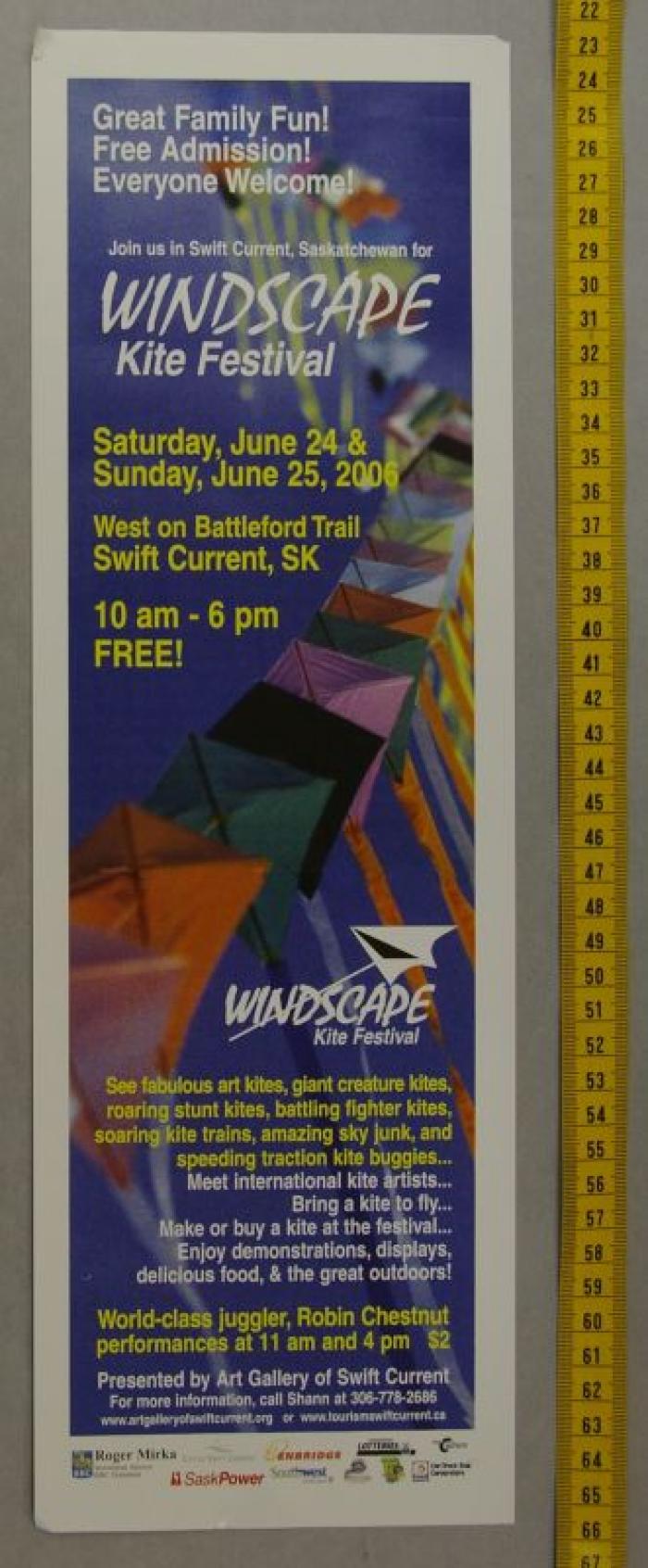 Swift Current Windscape Kite Festival Poster (2006-06-24);Swift Current Windscape Kite Festival Poster (2006-06-24);Windscape Poster Windscape Kite Festival