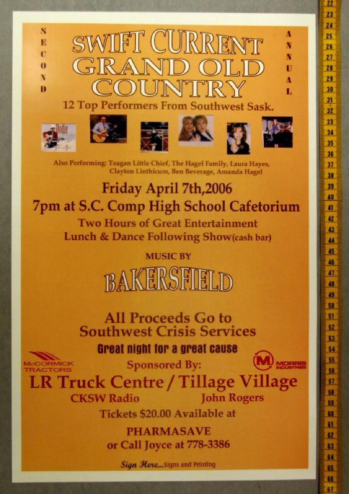 Swift Current Grand Old Country Poster (2006-04-07);Swift Current Grand Old Country Poster (2006-04-07)