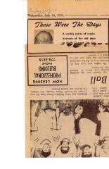 "Those Were The Days" Article Jul. 18/69
 Those Were The Days;Swift Current Sun - Those Were The Days Clipping (1969-07-18);Swift Current Sun - Those Were The Days Clipping (1969-07-18);Swift Current Sun - Those Were The Days Clipping (1969-07-18);Swift Current Sun Clipping (1969-07-18)