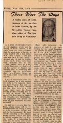 "Those Were The Days" Article May. 15/70 Those Were The Days;Swift Current Sun - Those Were The Days Clipping (1970-05-15);Swift Current Sun - Those Were The Days Clipping (1970-05-15);Swift Current Sun - Those Were The Days Clipping (1970-05-15);Swift Current Sun Clipping (1970-05-15)