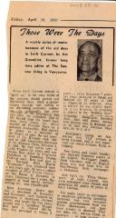 "Those Were The Days" Article Apr. 10/70 Those Were The Days;Swift Current Sun - Those Were The Days Clipping (1970-04-10);Swift Current Sun - Those Were The Days Clipping (1970-04-10);Swift Current Sun - Those Were The Days Clipping (1970-04-10);Swift Current Sun Clipping (1970-04-10)